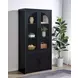 Riva Black 4 Door Accent Cabinet with LED Light