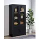 Riva Black 4 Door Accent Cabinet with LED Light