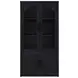 Riva Black 4 Door Accent Cabinet with LED Light