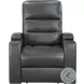 Olleris Gray Power Recliner with Power Headrest