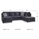 Albar Place Cobalt 2 Piece Sectional with RAF Chaise