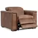 Lioni Brown Upholstered Power Motion Chair with USB Charging
