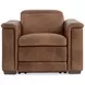 Lioni Brown Upholstered Power Motion Chair with USB Charging