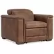 Lioni Brown Upholstered Power Motion Chair with USB Charging