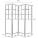 Edwards Natural 4 Panel Room Divider