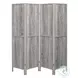 961415 Gray Driftwood 4 Panel Folding Screen