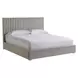 Evermont Beige Performance Fabric Upholstered Queen Decker Panel Bed