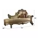 Vendome Gold 81" Chaise with Pillows and Nailhead Trim