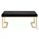 Boice Short Haired Faux Fur and Champagne 40" Upholstered Bench