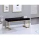 Boice Short Haired Faux Fur and Champagne 40" Upholstered Bench