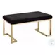 Boice Short Haired Faux Fur and Champagne 40" Upholstered Bench