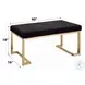 Boice Short Haired Faux Fur and Champagne 40" Upholstered Bench