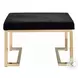 Boice Short Haired Faux Fur and Champagne Rectangular Ottoman