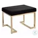 Boice Short Haired Faux Fur and Champagne Rectangular Ottoman