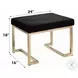Boice Short Haired Faux Fur and Champagne Rectangular Ottoman