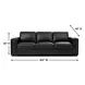Lorenzo Black Leather 103" Sofa