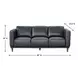 Beckett Midnight Blue Leather 89" Sofa