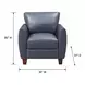 Traverse Ocean Blue Leather Upholstered Accent Chair
