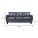 Traverse Ocean Blue Leather 82" Sofa