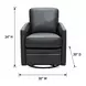 Turner Forest Green Leather Upholstered Swivel Glider Accent Chair