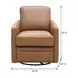 Turner Camel Leather Upholstered Swivel Glider Accent Chair