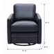 Turner Blue Leather Upholstered Swivel Glider Accent Chair