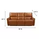 Portland Desert Leather 84" Lay Flat Power Reclining Sofa with Power Headrest and USB Charging