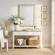 Flora Off White Rectangular Wall Mirror