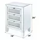 Noralie Silver and Light Gray 3 Drawer Night Table