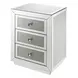 Noralie Silver and Gray 3 Drawer Rectangular Night Table