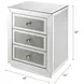 Noralie Silver and Gray 3 Drawer Rectangular Night Table