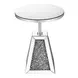 Noralie Silver and Gray Round Glass Top Accent Table