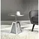 Noralie Silver and Gray Round Glass Top Accent Table