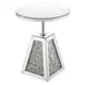 Noralie Silver and Gray Round Glass Top Accent Table