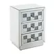 Noralie Silver and Gray Rectangular Glass Top Accent Table