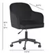 Sydney Black Performance Fabric Upholstered Swivel Desk Chair