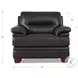 Calizor Black Leather Upholstered Lounge Chair