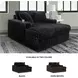 Midnight Madness Onyx Black Oversized Chaise