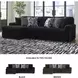 Midnight Madness Onyx Black 2 Piece Sectional Sofa with LAF Chaise
