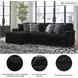 Midnight Madness Onyx Black 2 Piece Sectional Sofa with LAF Chaise