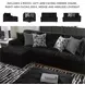 Midnight Madness Onyx Black 4 Piece Sectional with Chaise