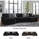 Midnight Madness Onyx Black 3 Piece Sectional with LAF Chaise