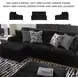 Midnight Madness Onyx Black 3 Piece Sectional with LAF Chaise