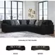 Midnight Madness Onyx Black 3 Piece Sectional