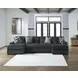 Midnight Madness Gunmetal 3 Piece Double Chaise Sectional with Armless Loveseat
