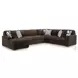 Midnight Madness Chocolate Brown 4 Piece Sectional with LAF Chaise