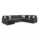 Midnight Madness Gunmetal 4 Piece LAF Chaise Sectional