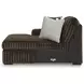 Midnight Madness Chocolate 6 Piece Modular Sectional and Chaise with Pillows