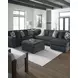 Midnight Madness Gunmetal 5 Piece Chaise Sectional