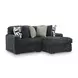 Midnight Madness Gunmetal 2 Piece Sectional with Chaise